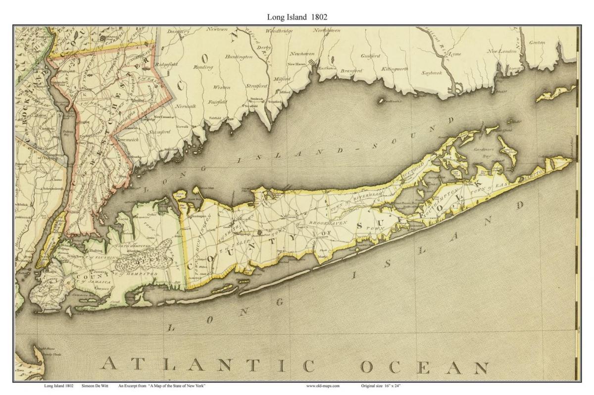 Mappa storica di Long Island
