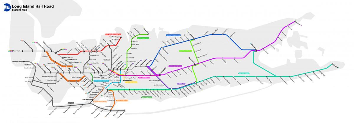 Mappa delle stazioni ferroviarie di Long Island